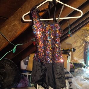 Colorful Sequin Kids Dance Costume